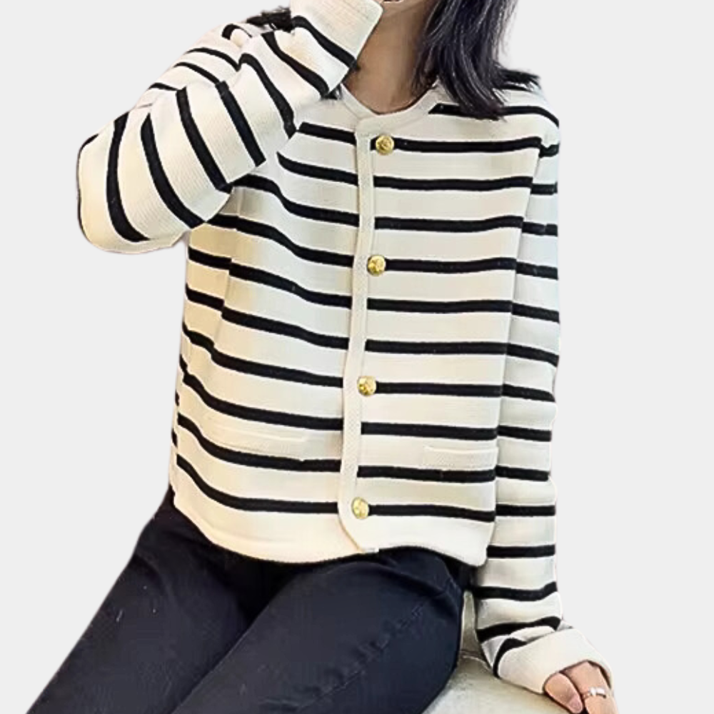 Cardigan a Righe Corto | Morbido | Chic e Versatile