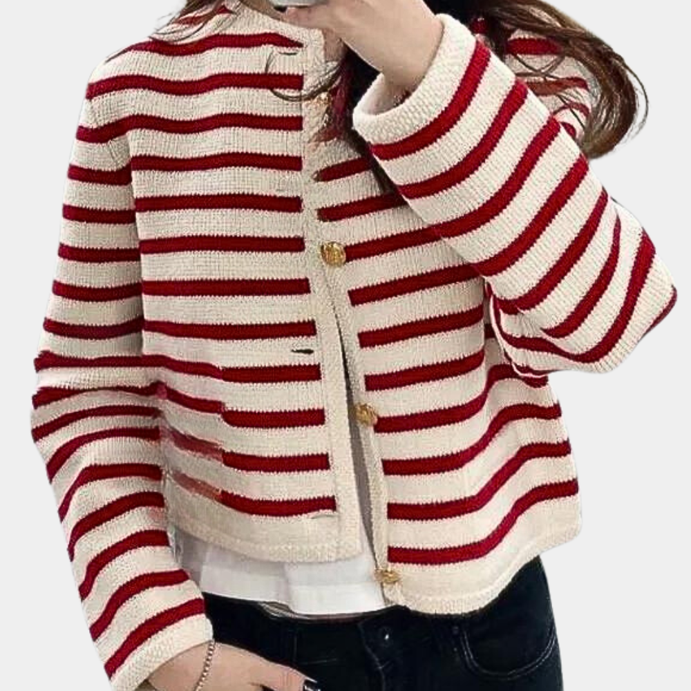 Cardigan a Righe Corto | Morbido | Chic e Versatile