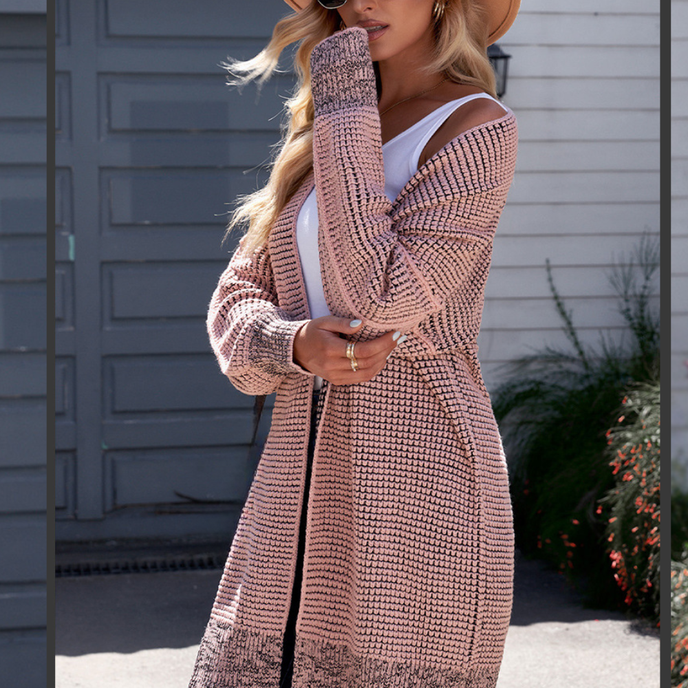 Cardigan Lungo Bicolore | Morbido | Elegante e Versatile