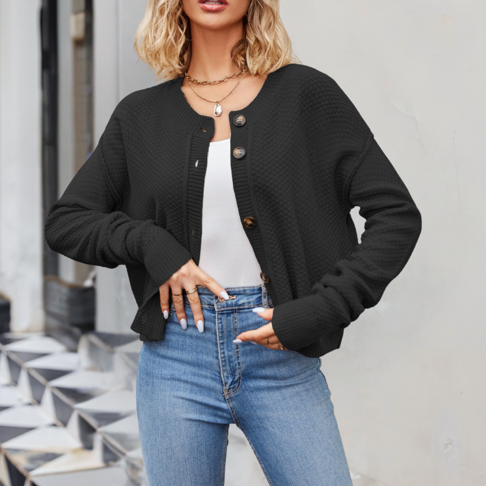 Cardigan Corto con Bottoni | Morbido | Elegante e Versatile
