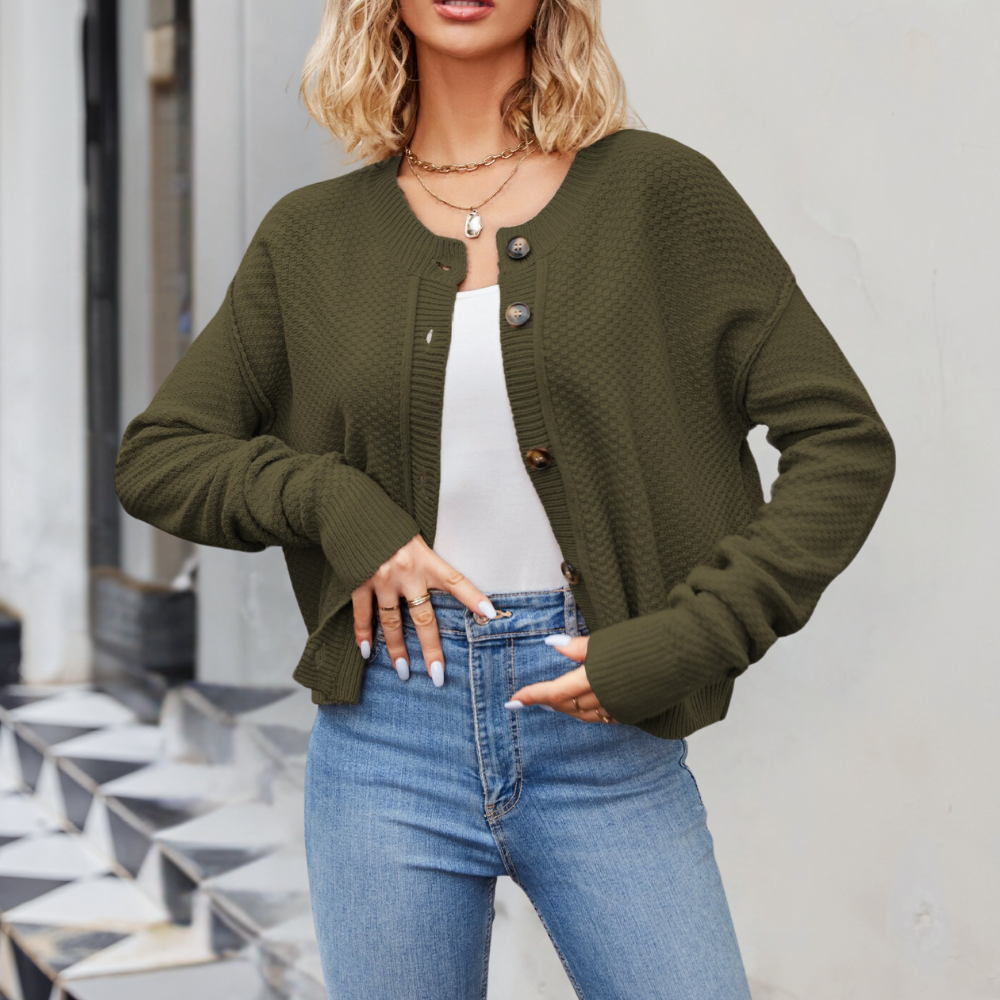 Cardigan Corto con Bottoni | Morbido | Elegante e Versatile