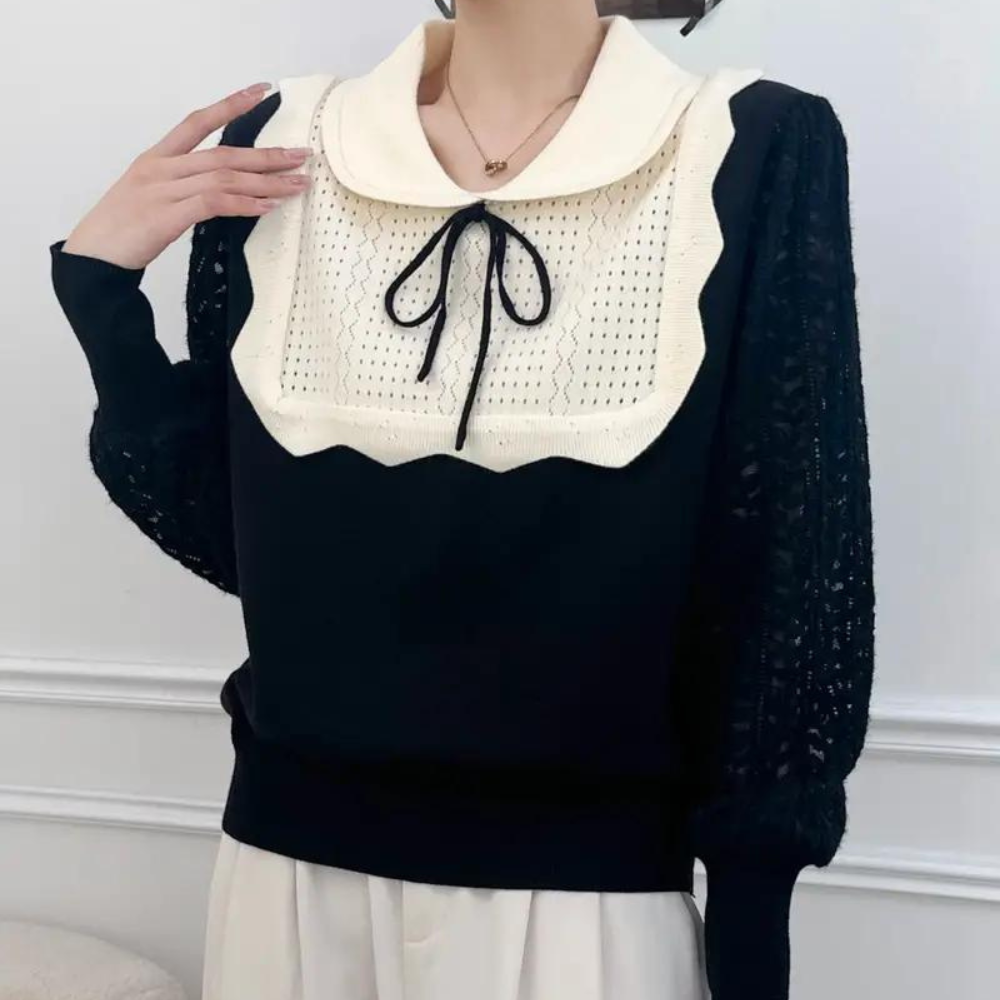 Maglione Donna | Maxi Colletto & Fiocco | Stile Romantico e Chic
