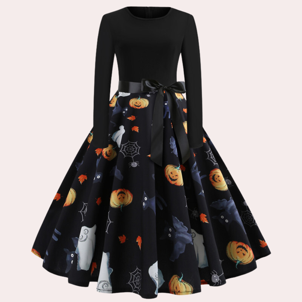 Abito Vintage Halloween | Elegante & Divertente | Perfetto per la Notte delle Streghe