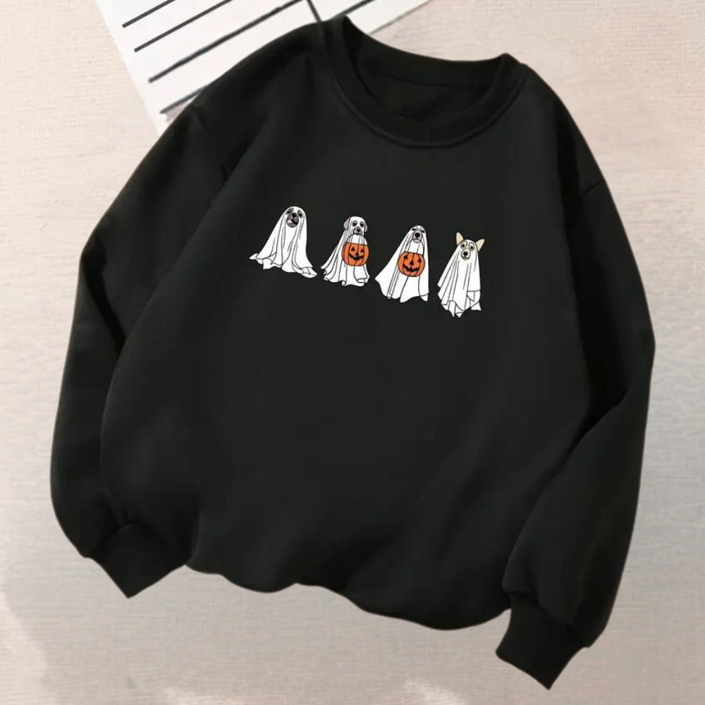 Felpa Oversize Cagnolini Fantasma | Morbida | Calda e Divertente