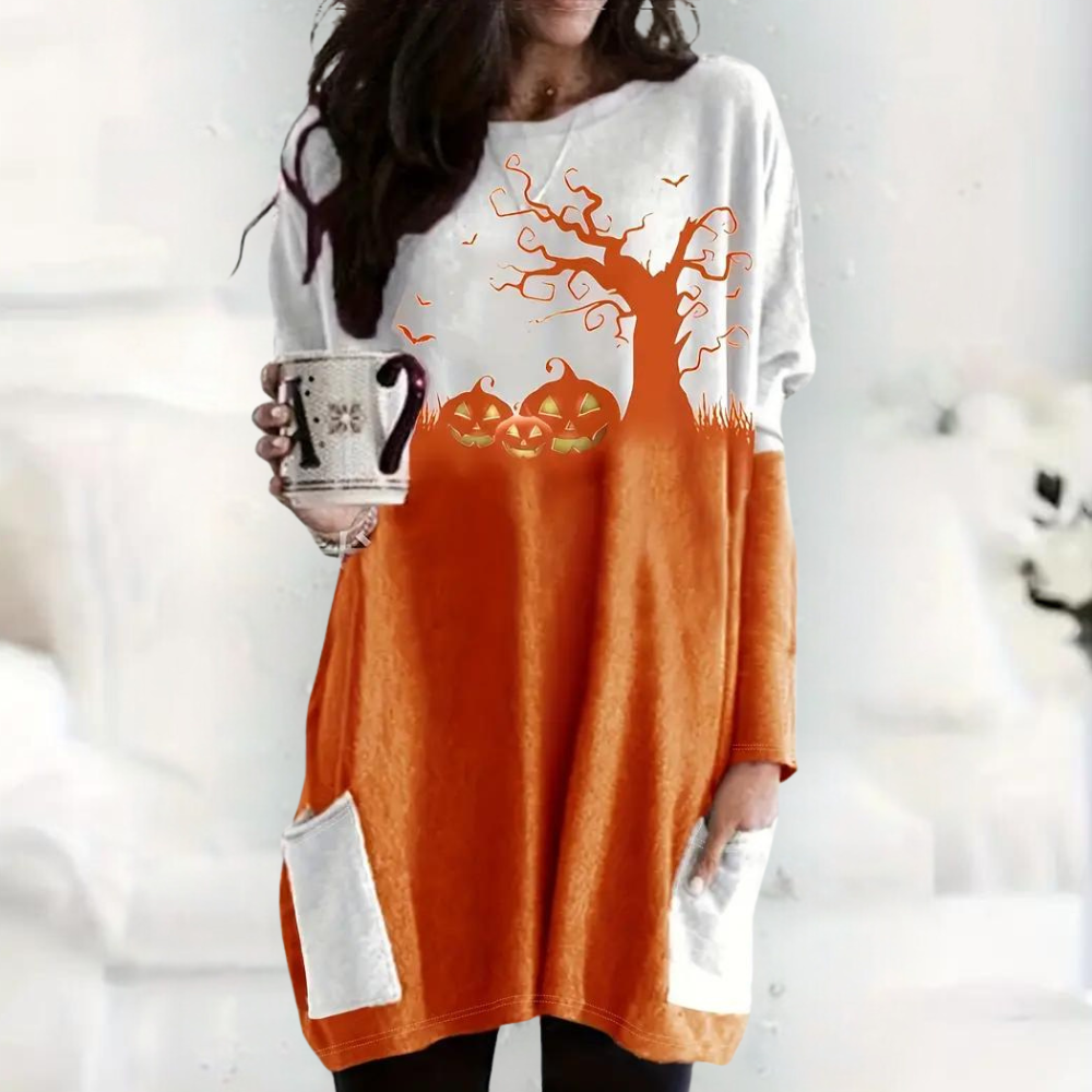 Mini Abito Halloween con Stampa | Morbido | Perfetto per un Look Festivo