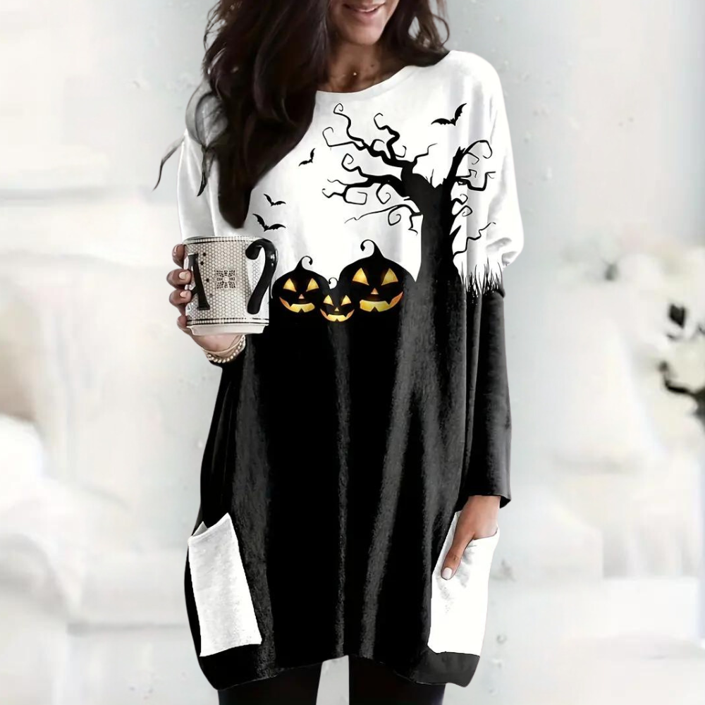 Mini Abito Halloween con Stampa | Morbido | Perfetto per un Look Festivo