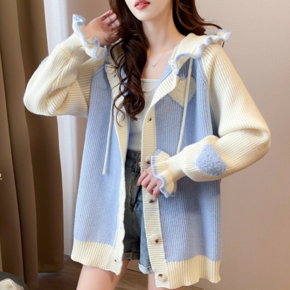Cardigan Oversize Donna | Cappuccio con Fiocchi | Stile Morbido e Romantico