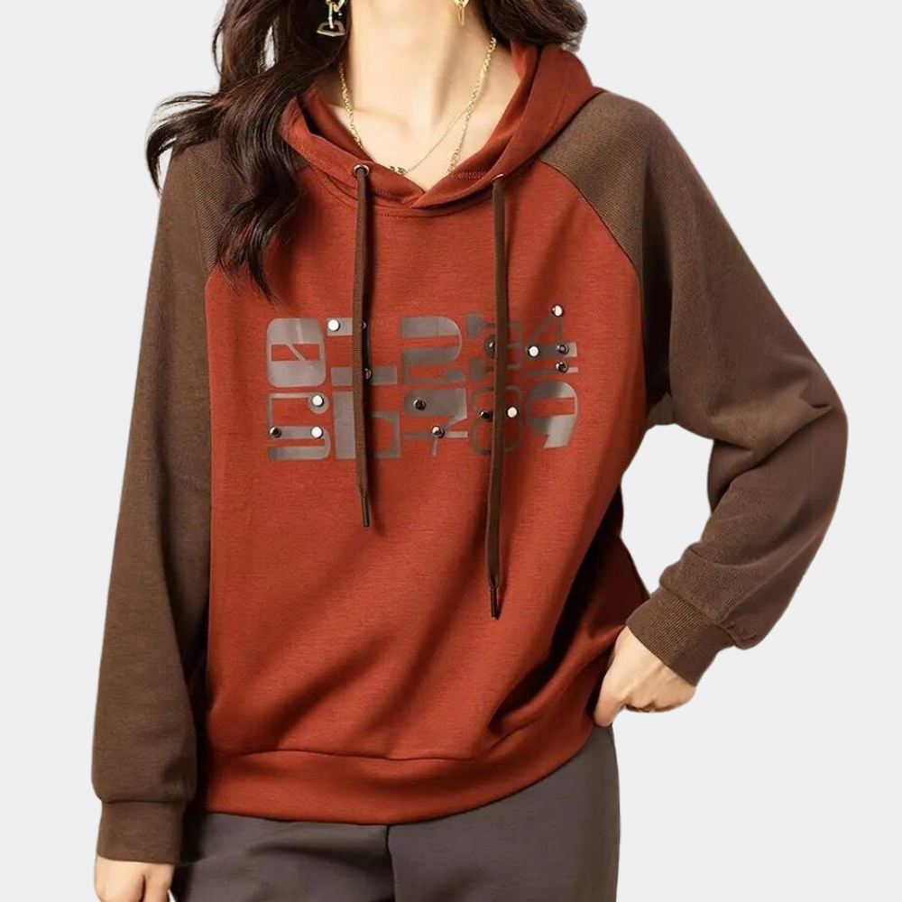 Felpa con Cappuccio Donna | Design Bicolore | Stile Casual e Morbido