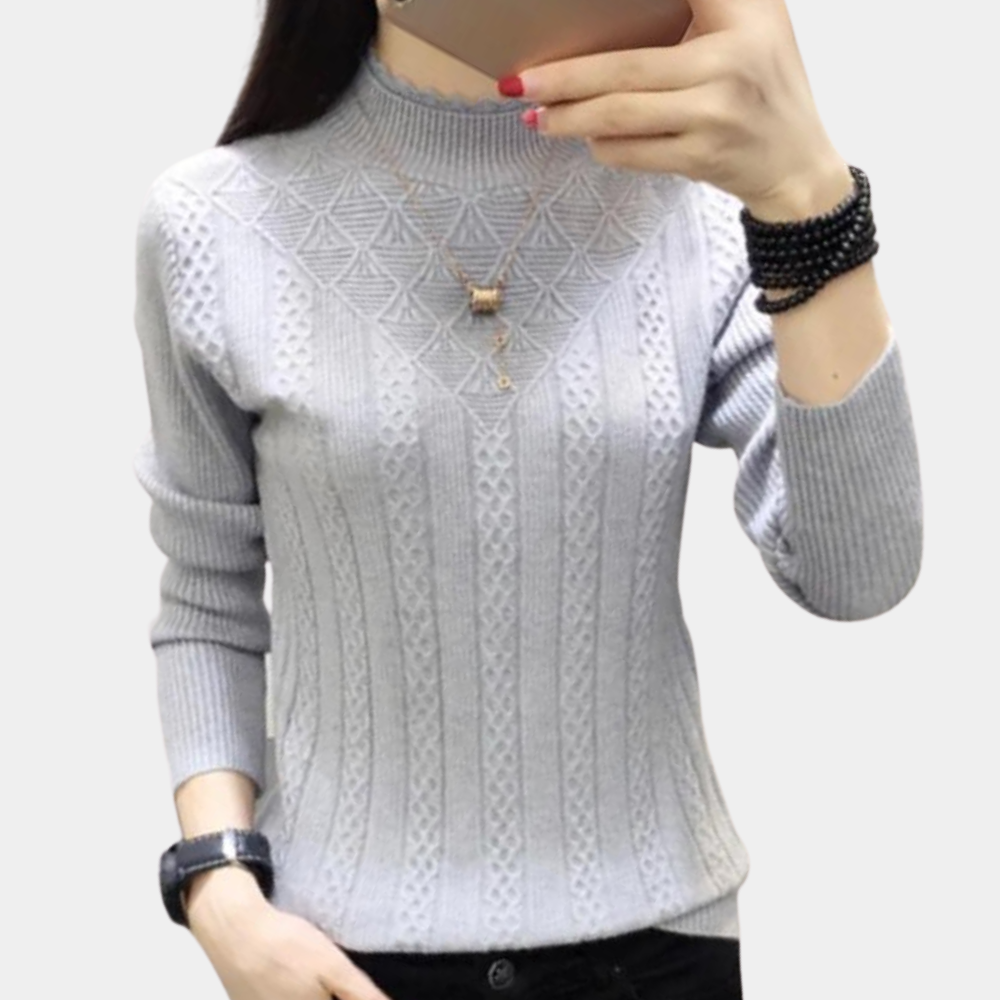 Maglione a Trecce con Collo Alto | Morbido | Elegante e Versatile