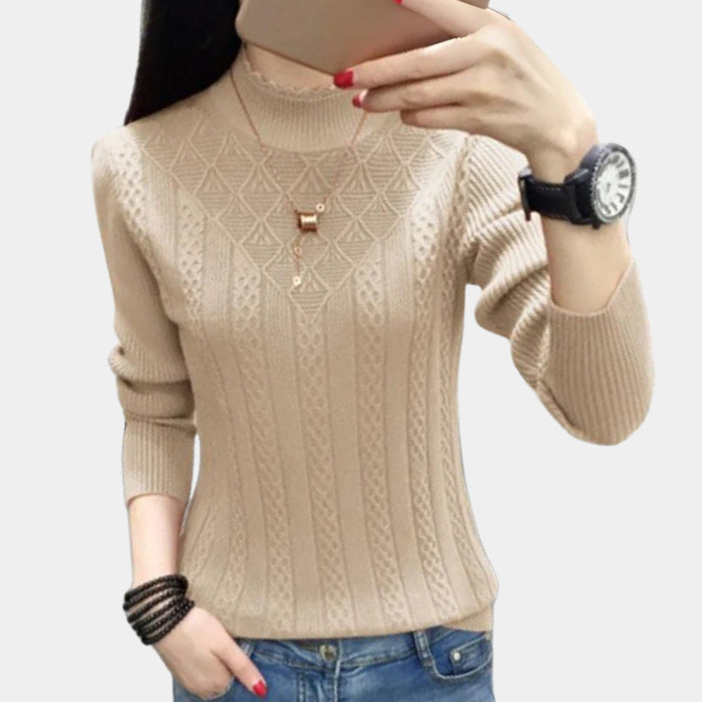 Maglione a Trecce con Collo Alto | Morbido | Elegante e Versatile