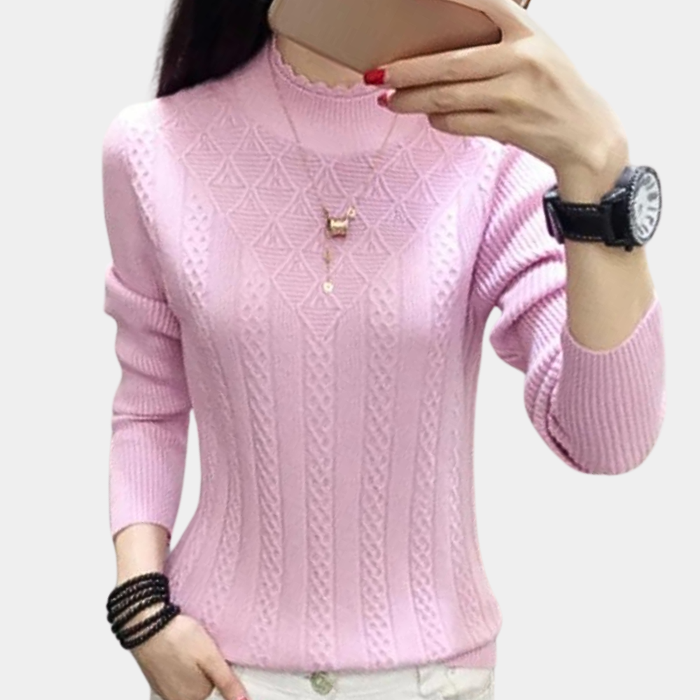 Maglione a Trecce con Collo Alto | Morbido | Elegante e Versatile