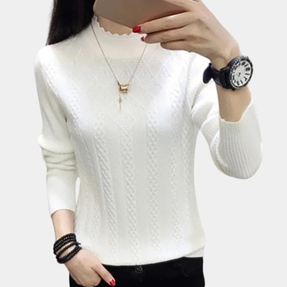Maglione a Trecce con Collo Alto | Morbido | Elegante e Versatile