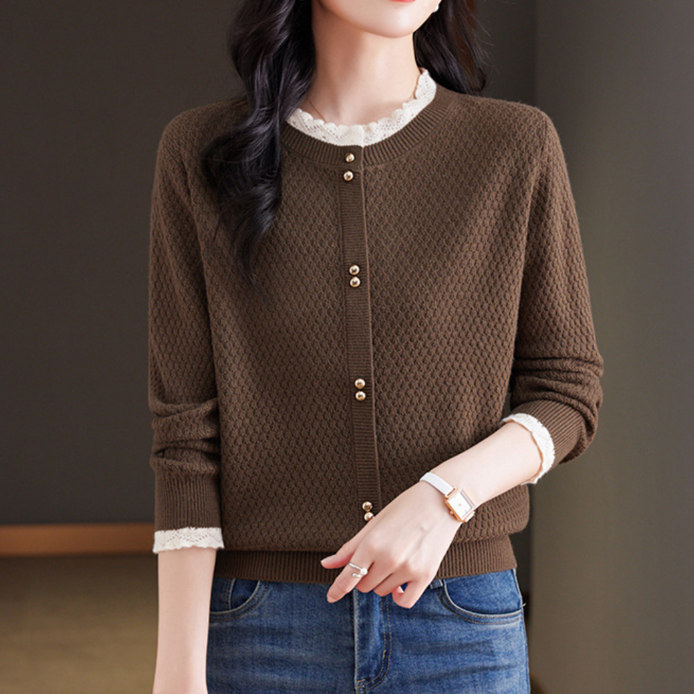 Cardigan con Bottoni Dorati | Morbido | Elegante e Versatile