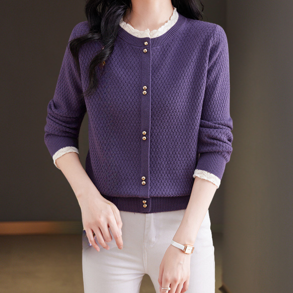 Cardigan con Bottoni Dorati | Morbido | Elegante e Versatile