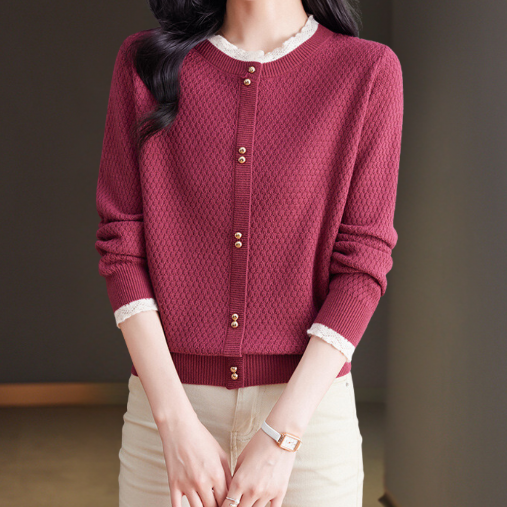 Cardigan con Bottoni Dorati | Morbido | Elegante e Versatile
