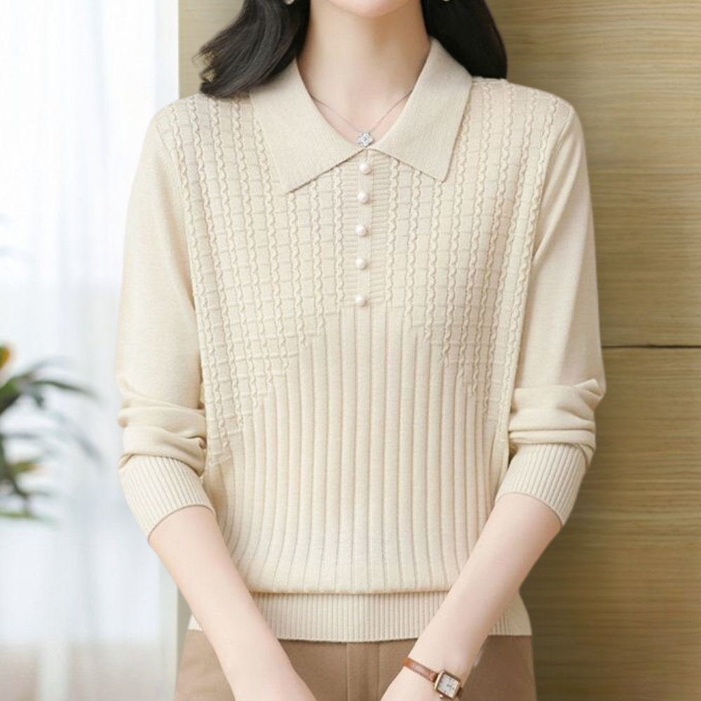 Maglione con Colletto e Bottoni | Morbido | Elegante e Versatile