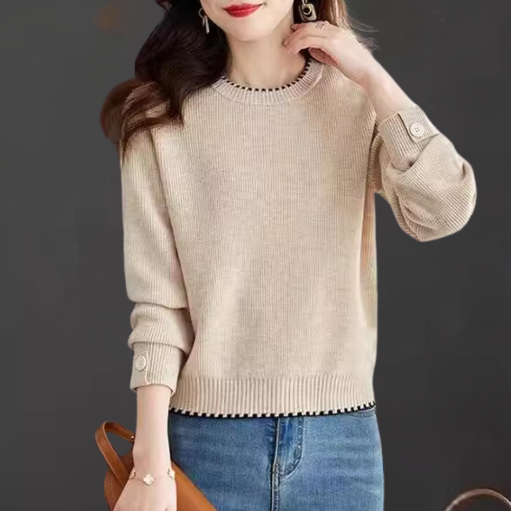 Maglione con Dettagli a Contrasto | Morbido | Elegante e Versatile