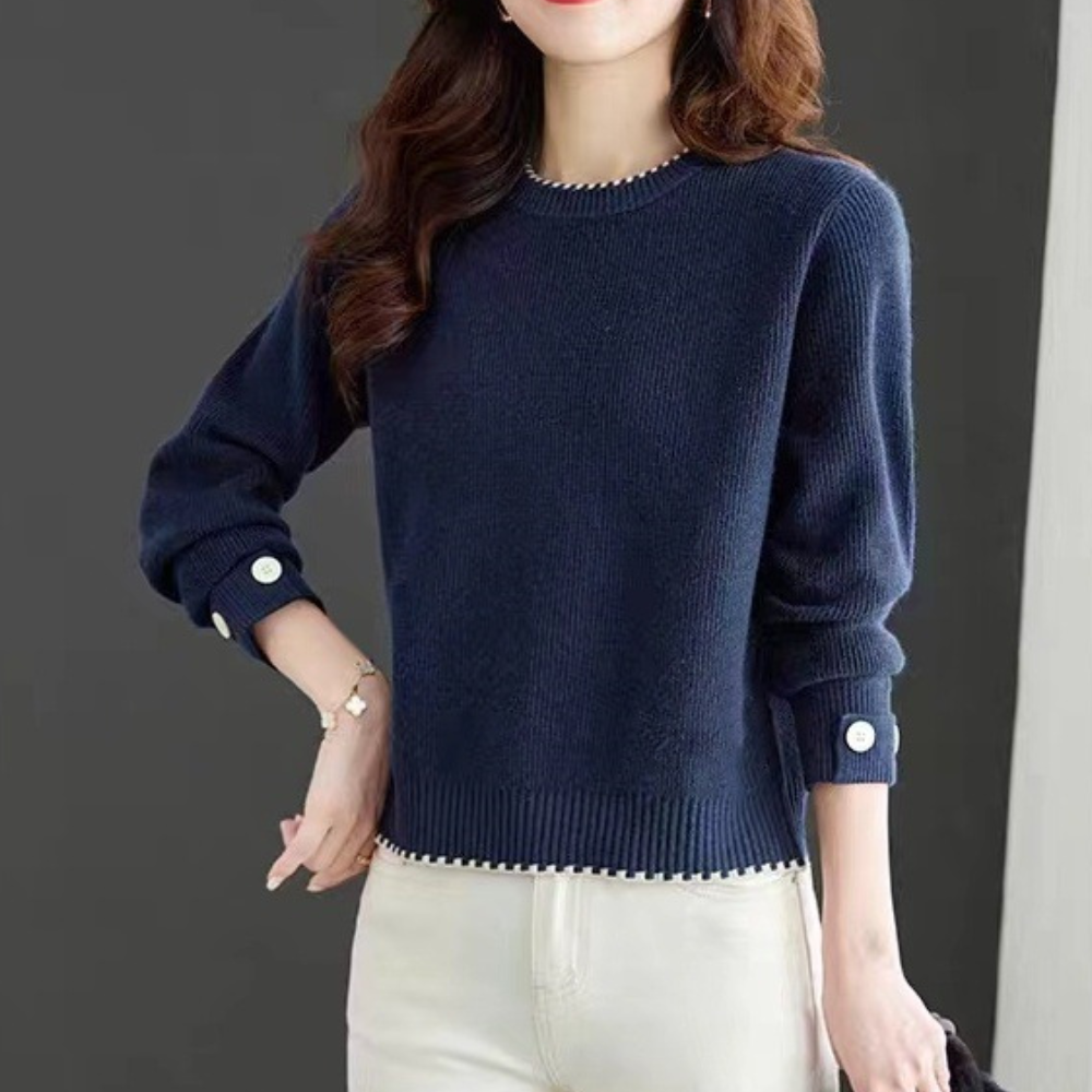 Maglione con Dettagli a Contrasto | Morbido | Elegante e Versatile