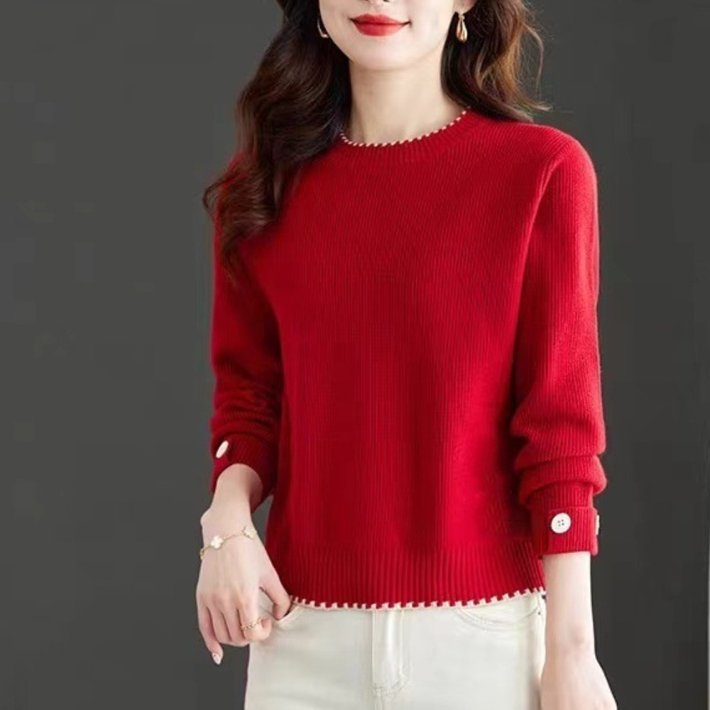Maglione con Dettagli a Contrasto | Morbido | Elegante e Versatile