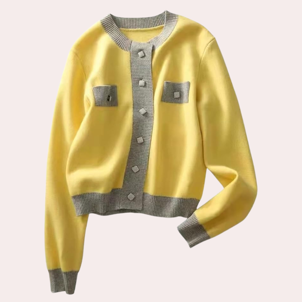 Cardigan Corto Bicolore | Morbido | Elegante e Raffinato