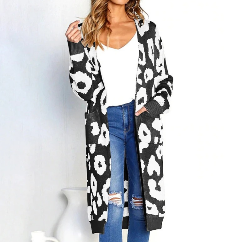 Cardigan Lungo Animalier | Morbido | Trendy e Confortevole