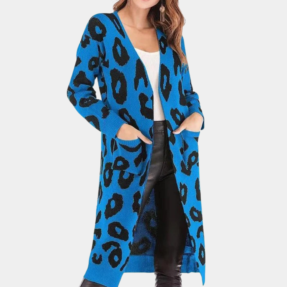 Cardigan Lungo Animalier | Morbido | Trendy e Confortevole