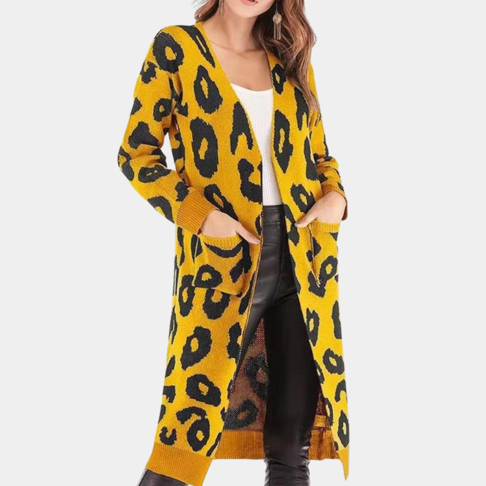 Cardigan Lungo Animalier | Morbido | Trendy e Confortevole