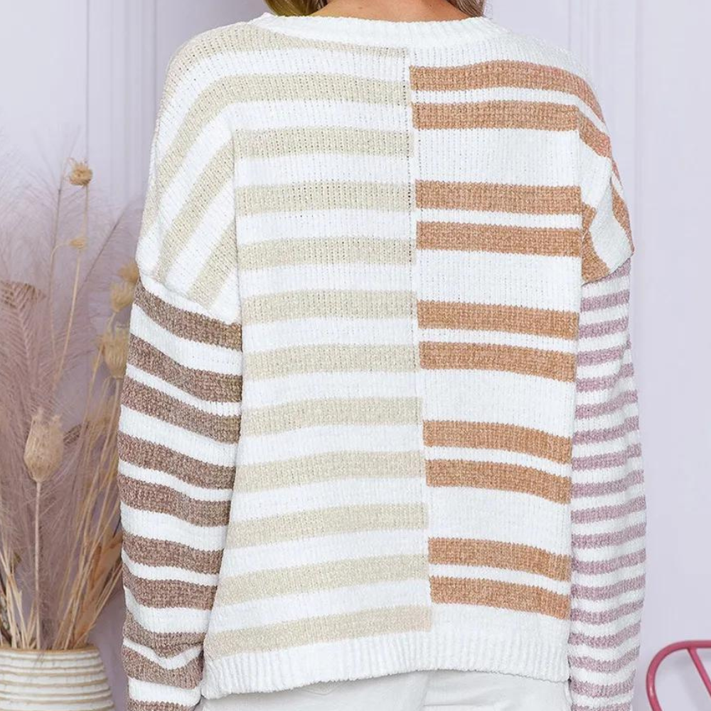 Maglione Oversize Donna | Design a Righe | Morbido e Casual
