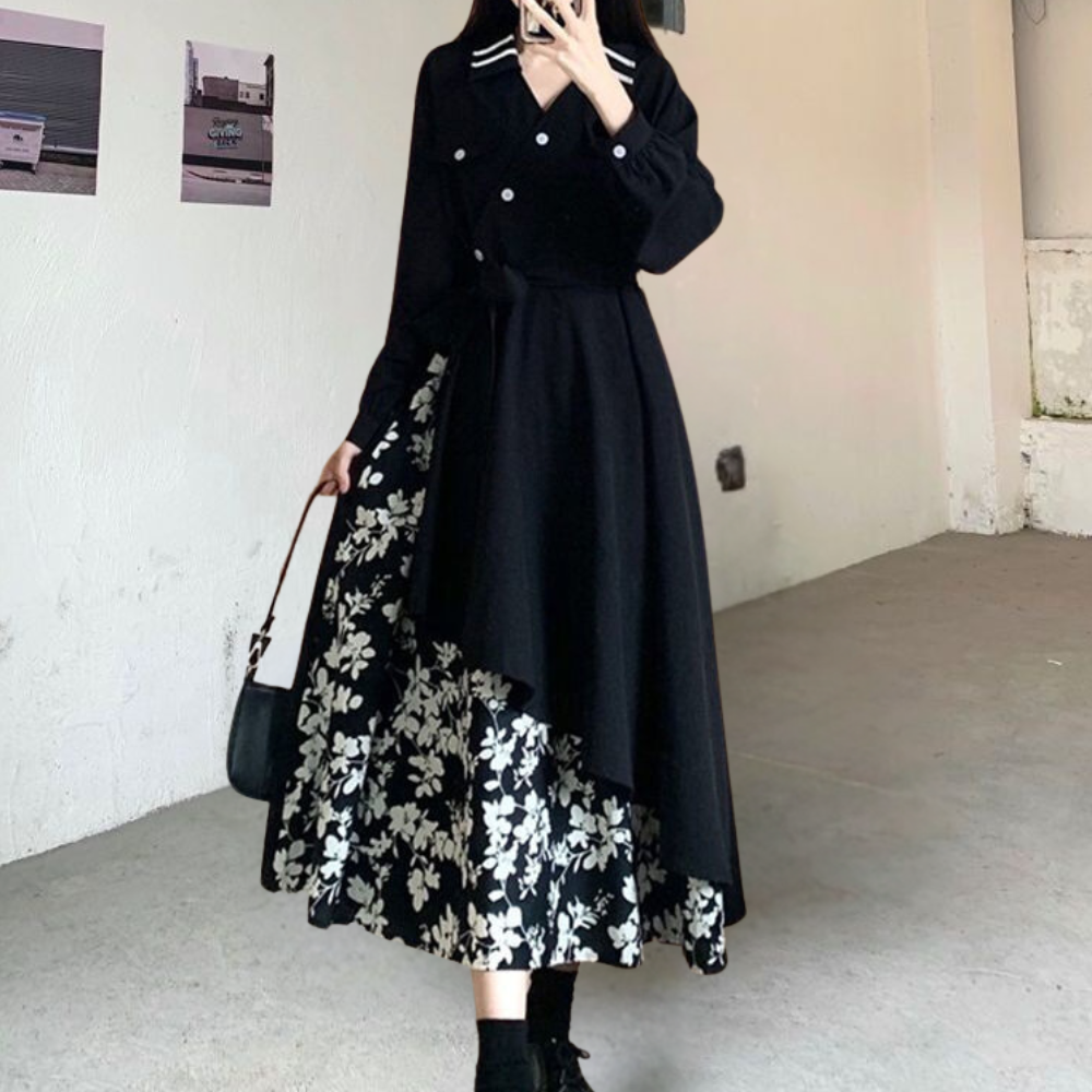 Cappotto Lungo | Doppio Petto & Floreale | Elegante & Romantico