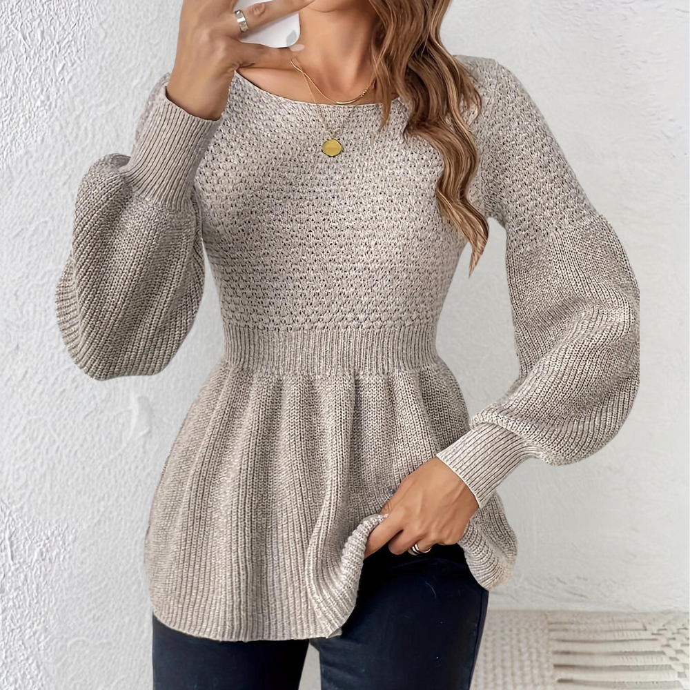 Maglione Peplo Donna | Maniche a Sbuffo | Stile Elegante e Femminile
