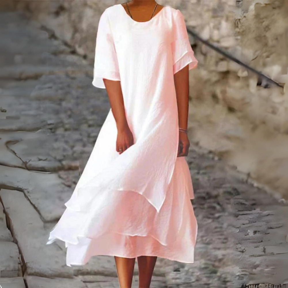 Abito Estivo Midi in Cotone | Leggero a Balze | Comodo ed Elegante