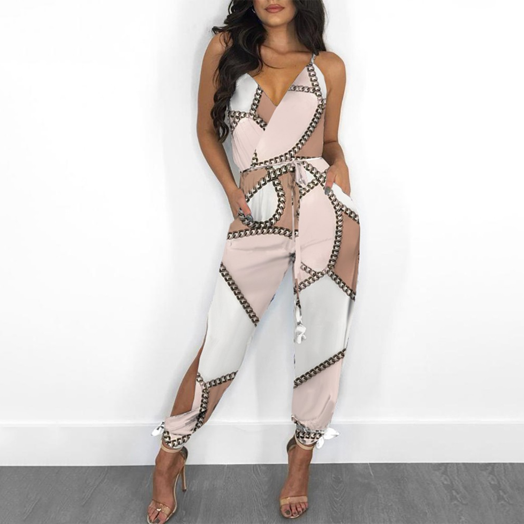 Jumpsuit Elegante | Stampa Tropicale | Glamour e Fresca