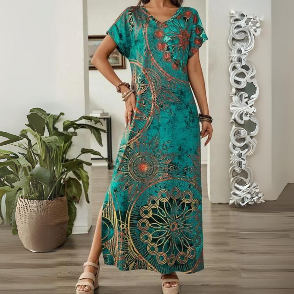 Maxi Dress Boho Mandala | Abito Estivo Lungo | Stile Etno Chic
