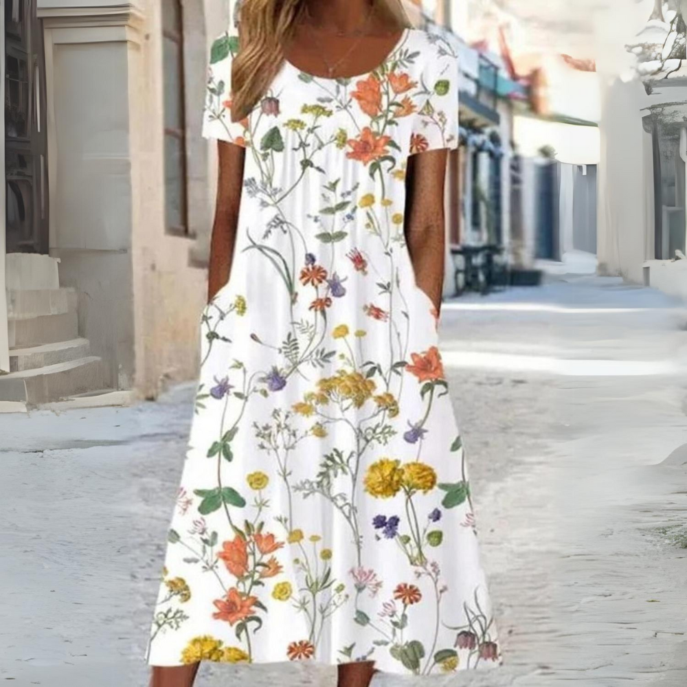 Abito Floreale Estivo | Midi | Comodo e Leggero