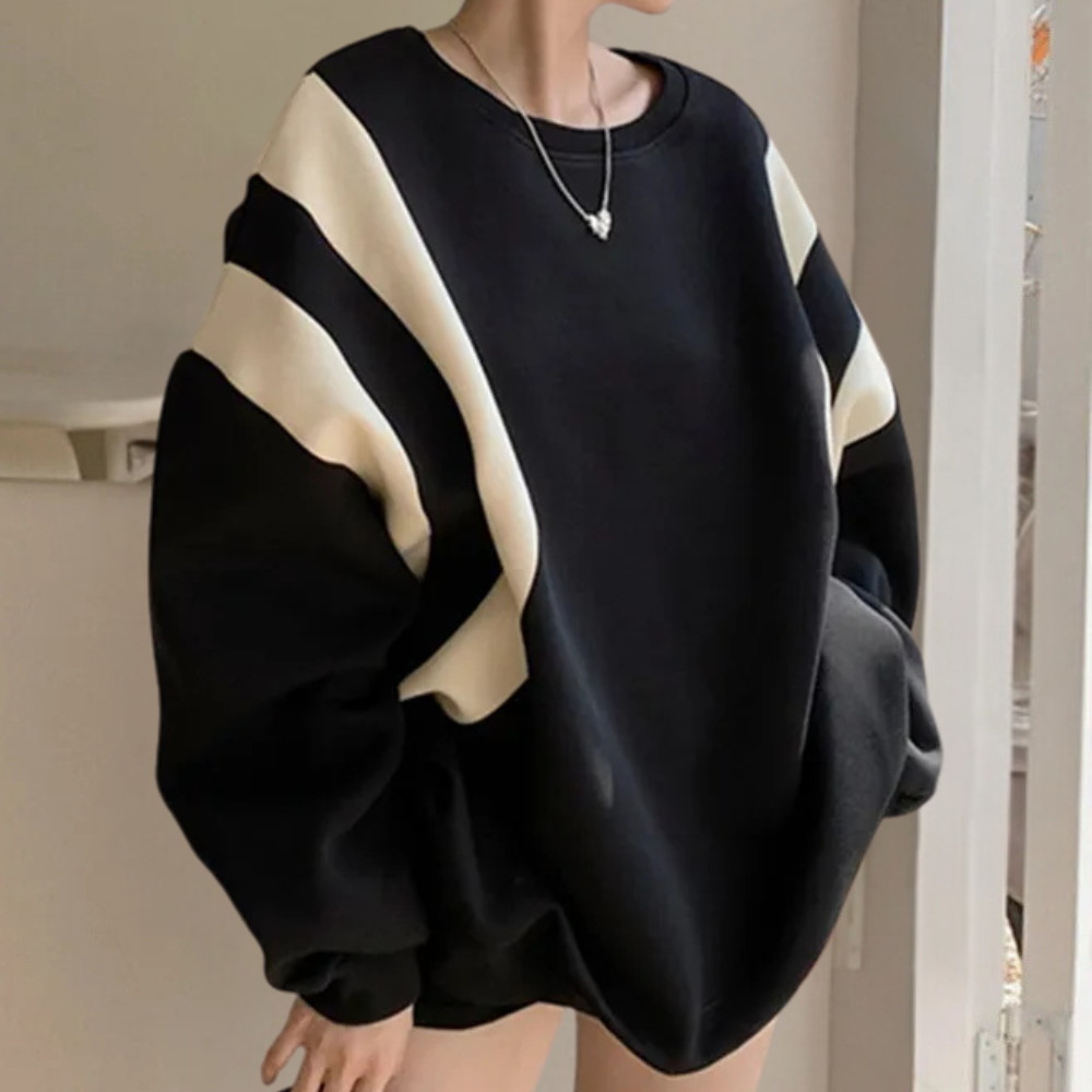 Felpa Oversize con Dettagli a Contrasto | Sportiva e Trendy | Morbida e Confortevole