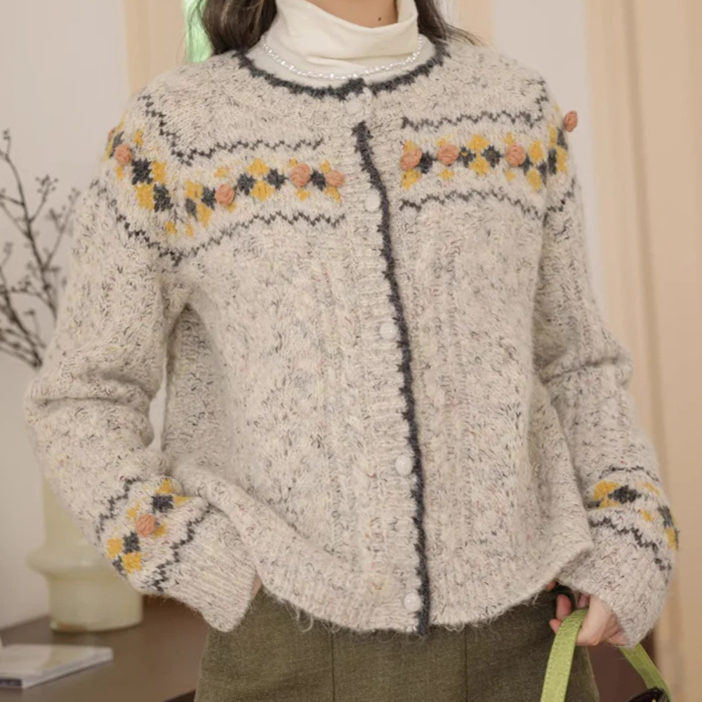 Cardigan Donna | Motivo Nordico | Caldo e Morbido