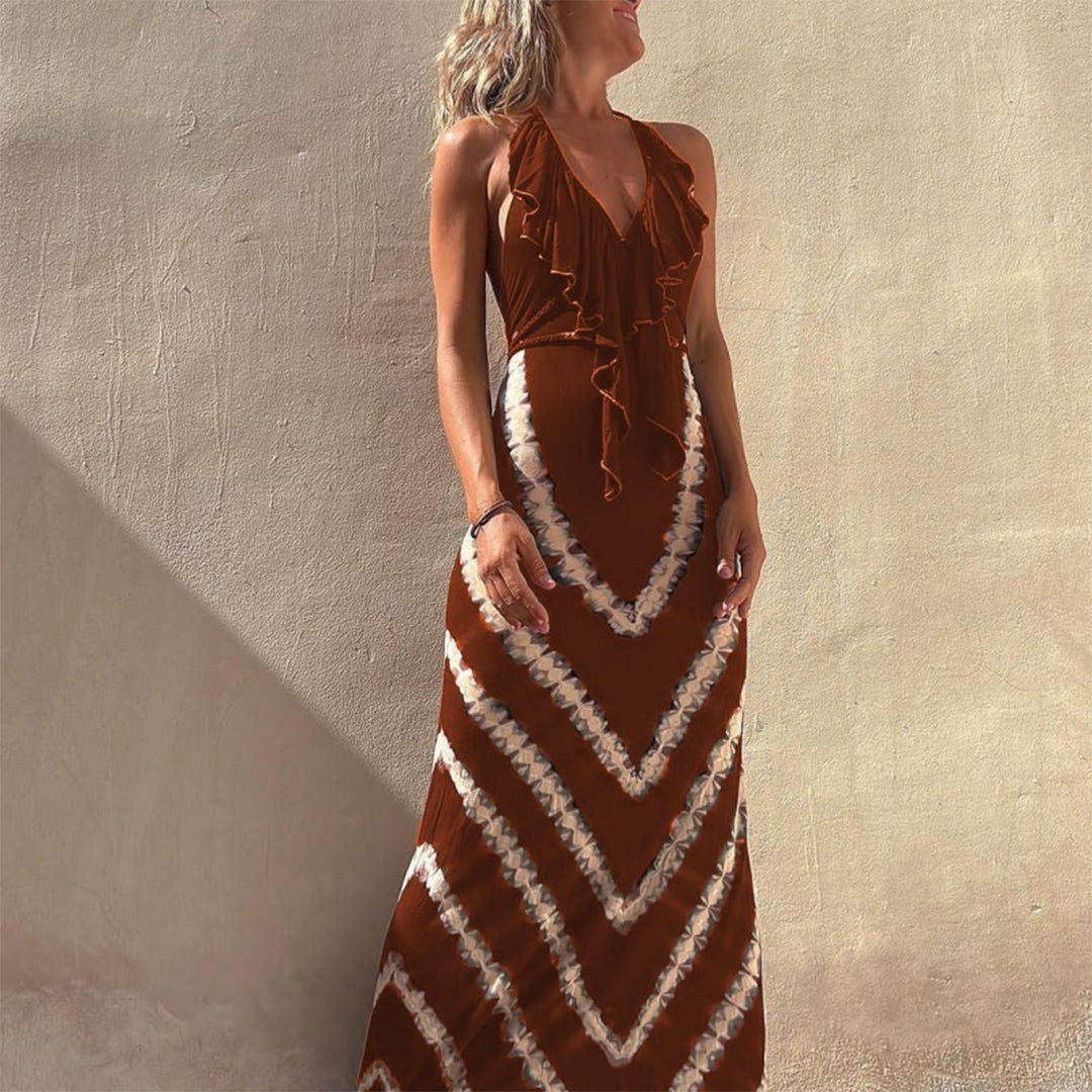 Abito Lungo Zig-Zag | Elegante e Boho | Perfetto per Ogni Occasione
