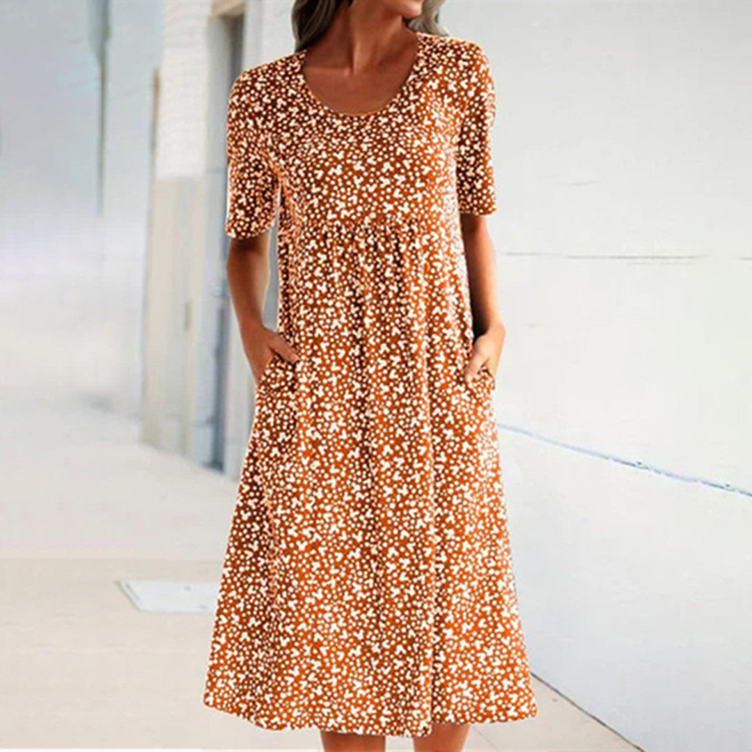 Abito Midi Floreale | Comodo & Casual | Vestibilità Ampia & Tasche Pratiche