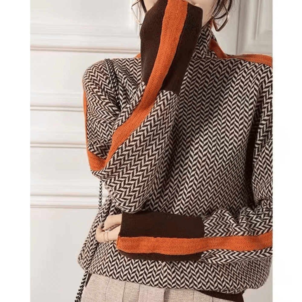Maglione Fantasia a Contrasto