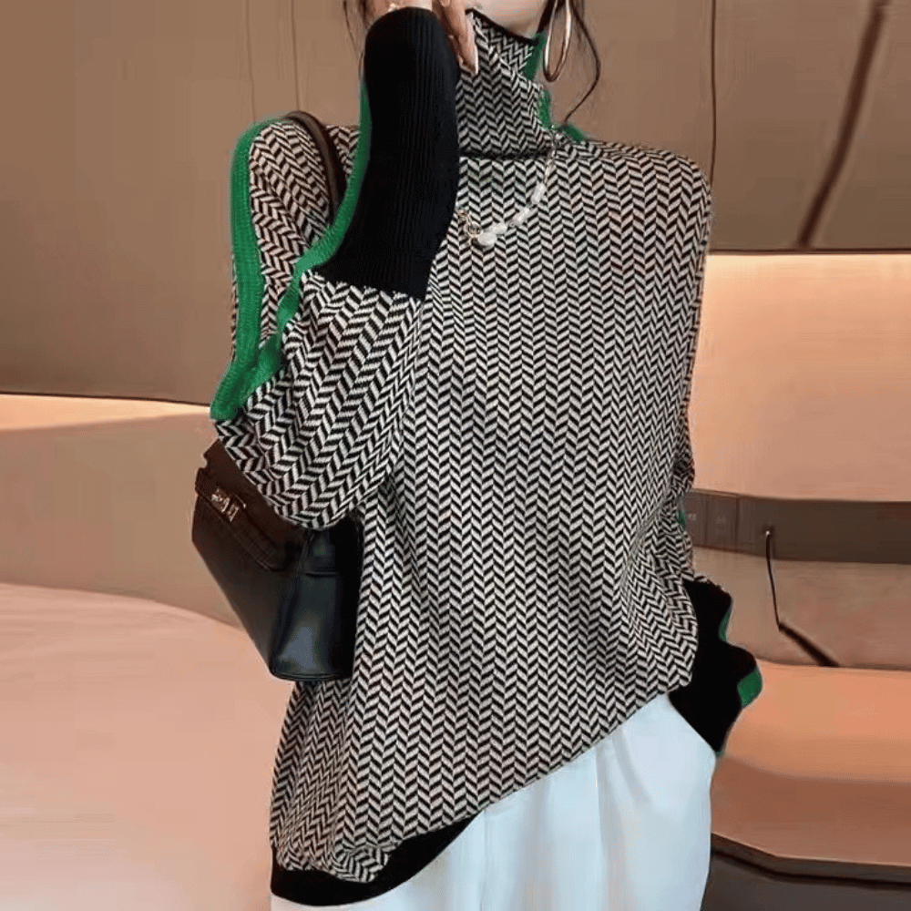 Maglione Fantasia a Contrasto