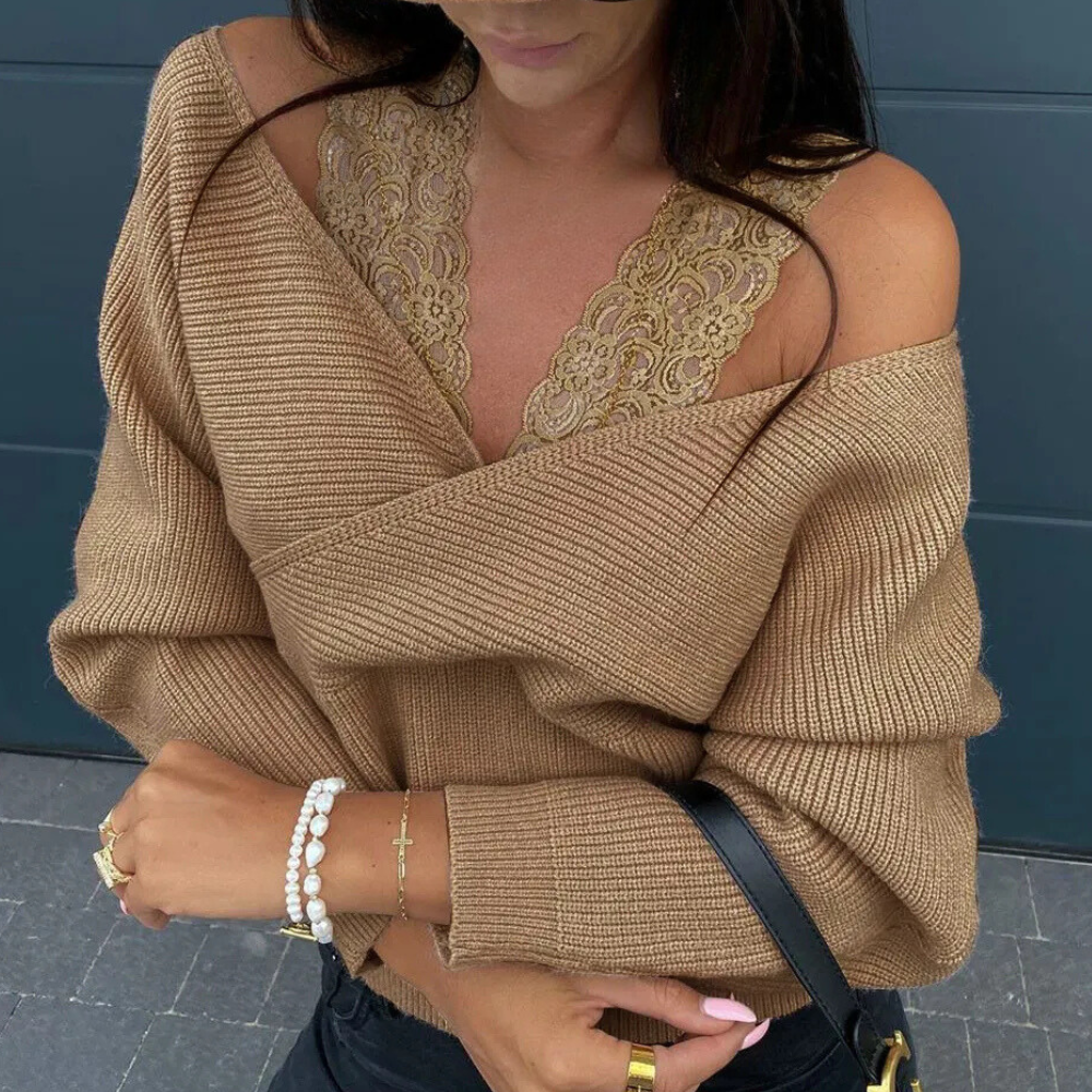 Maglione con Scollo a V | Lavorato a Maglia | Elegante e Sensuale