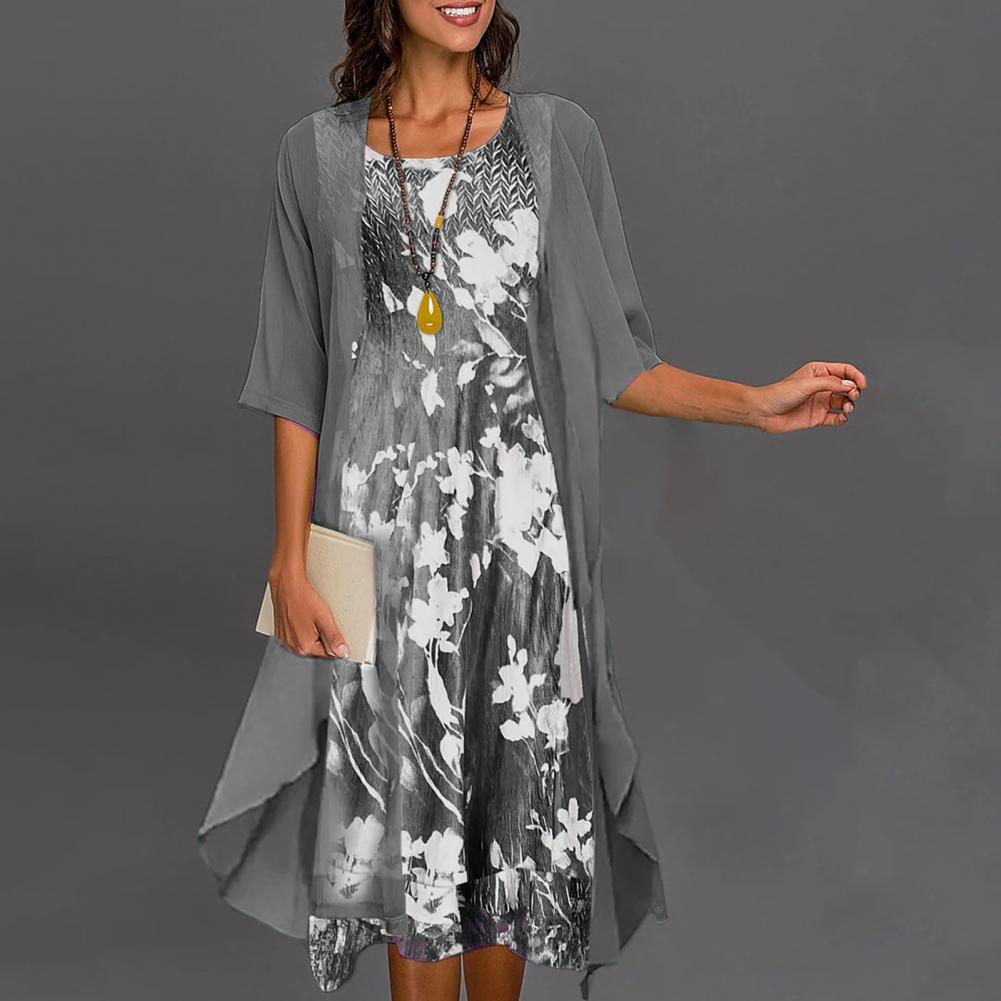 Completo Abito Floreale con Cardigan | Leggero e Elegante | Perfetto per l’Estate