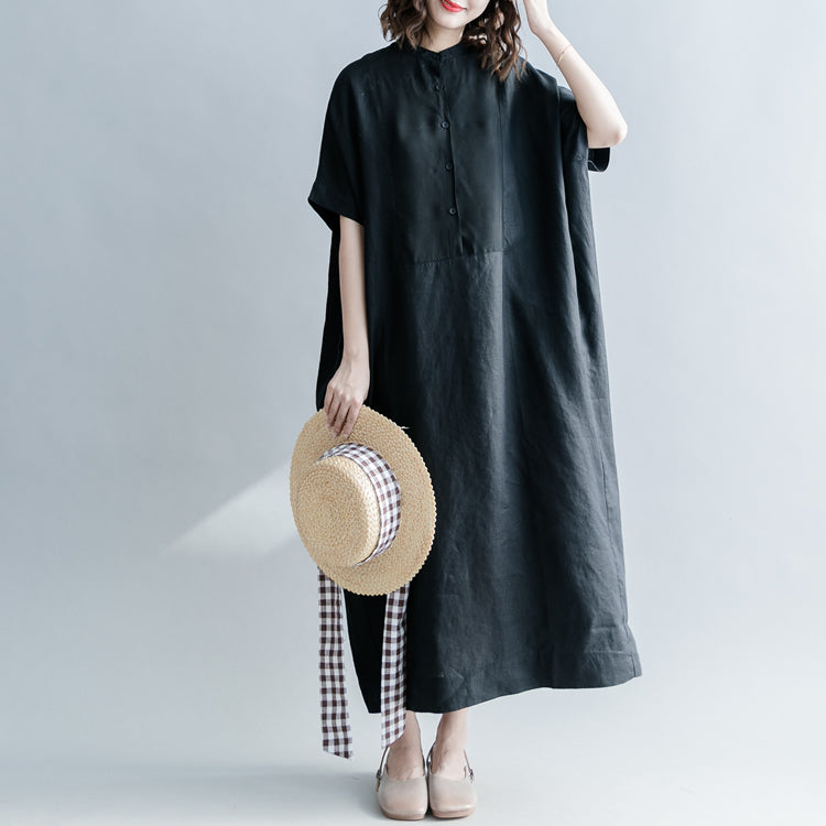 Abito Minimalista in Lino Nero
