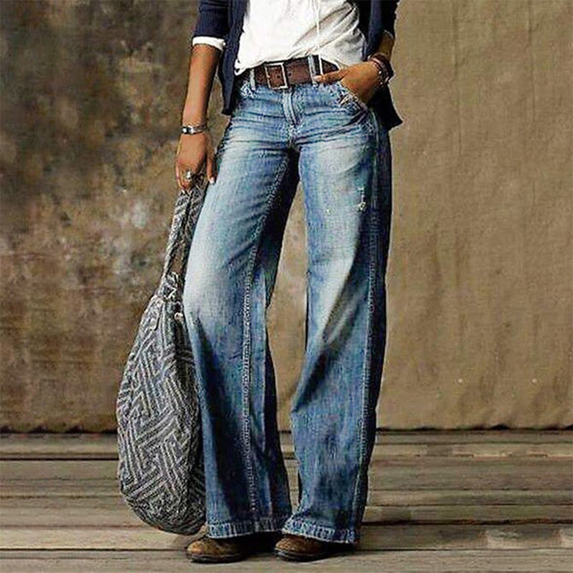 Jeans a Gamba Larga Retrò | Denim | Uscite Casual