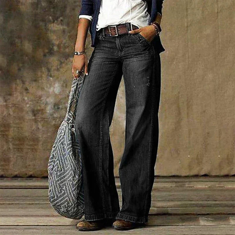 Jeans a Gamba Larga Retrò | Denim | Uscite Casual