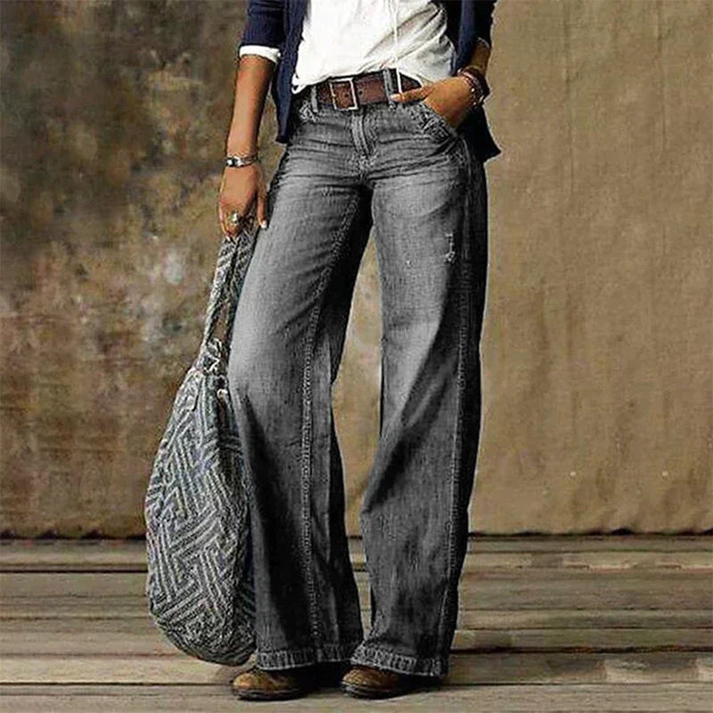 Jeans a Gamba Larga Retrò | Denim | Uscite Casual