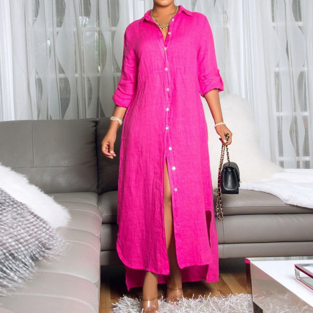 Long Shirt Dress | Button-Up & Flowy | Elegant & Versatile