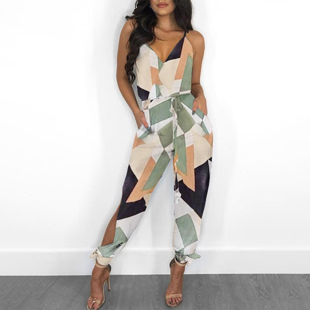 Jumpsuit Elegante | Stampa Tropicale | Glamour e Fresca