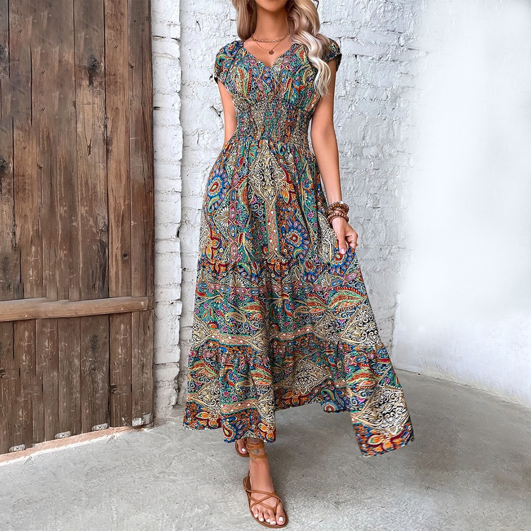 Maxi Abito Floreale Boho | Elegante & Flowy | Stile Estivo