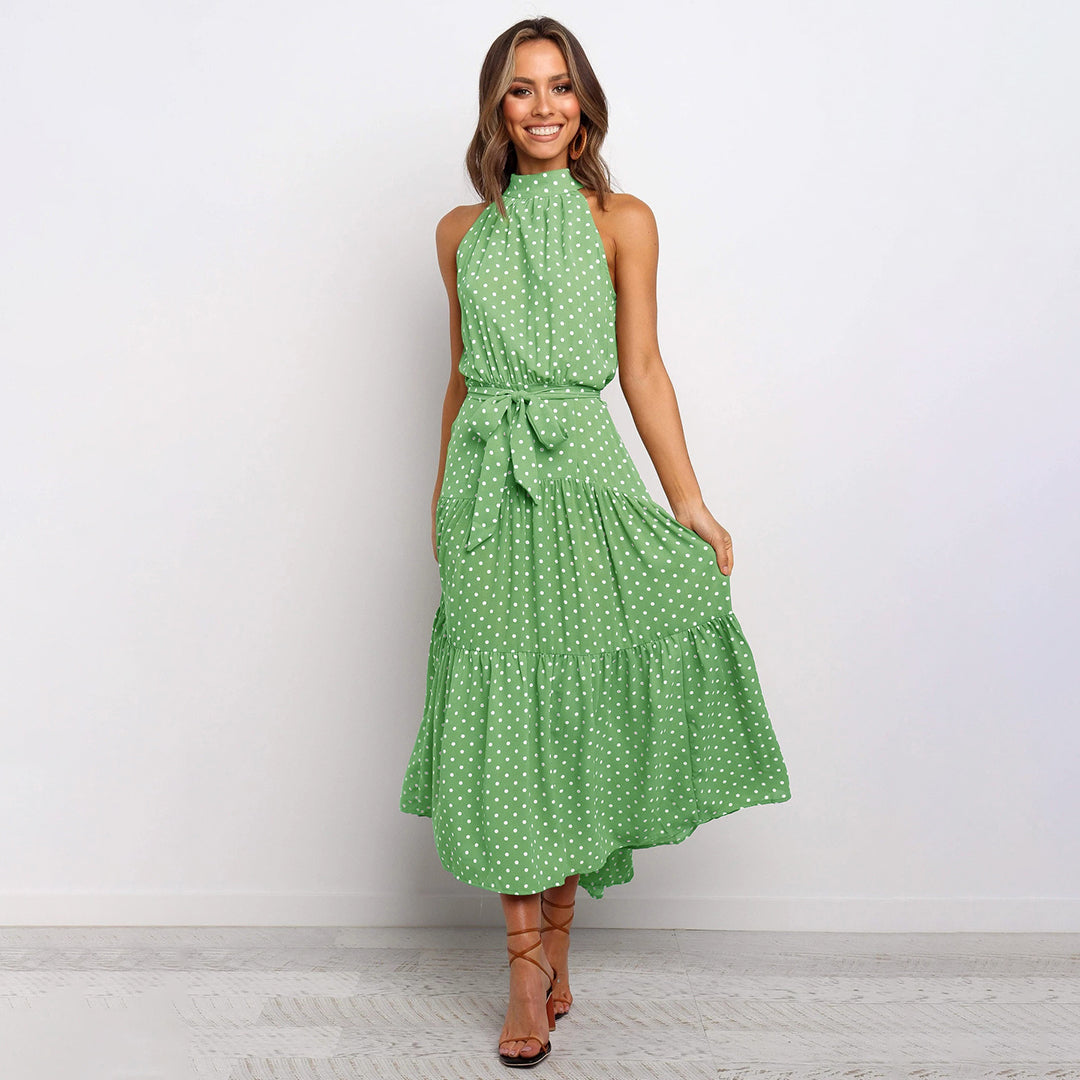 Abito Midi Senza Maniche con Pois | Tessuto Leggero | Elegante e Giocoso